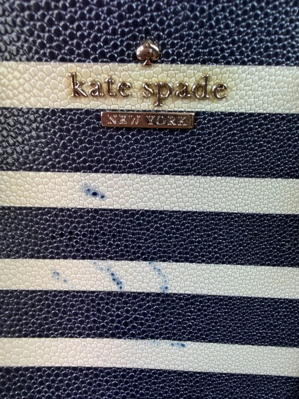 kate‎ spade Black and Cream Striped Dome Satchel